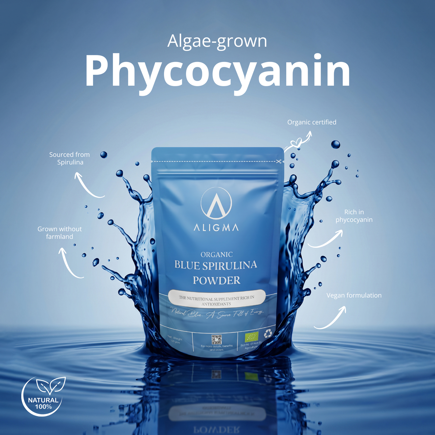 Organic Blue Spirulina Powder 75g