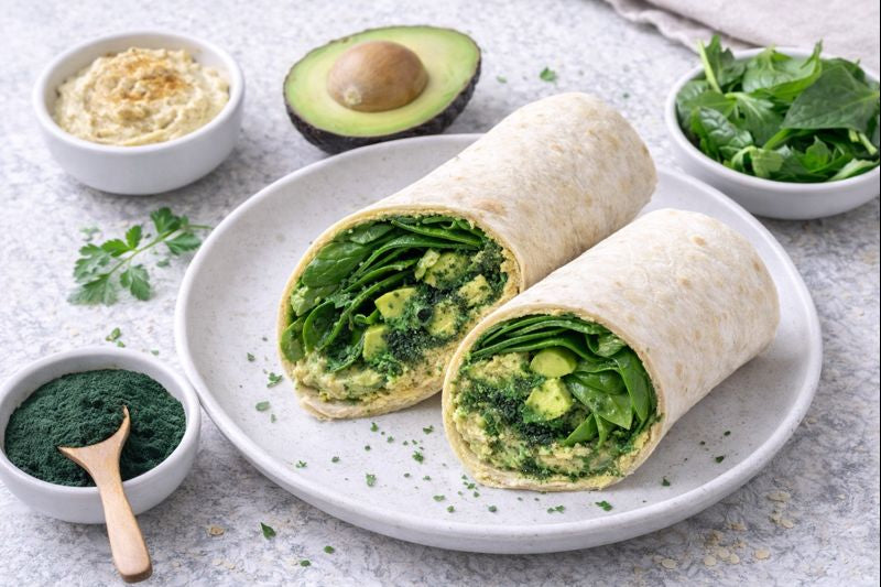 Vegan Wrap with Hummus & Spinach
