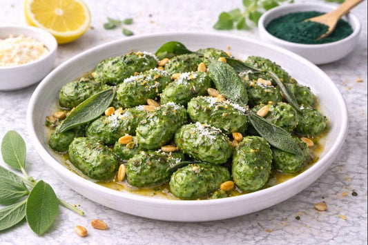 Green Spirulina Gnocchi with Lemon & Sage