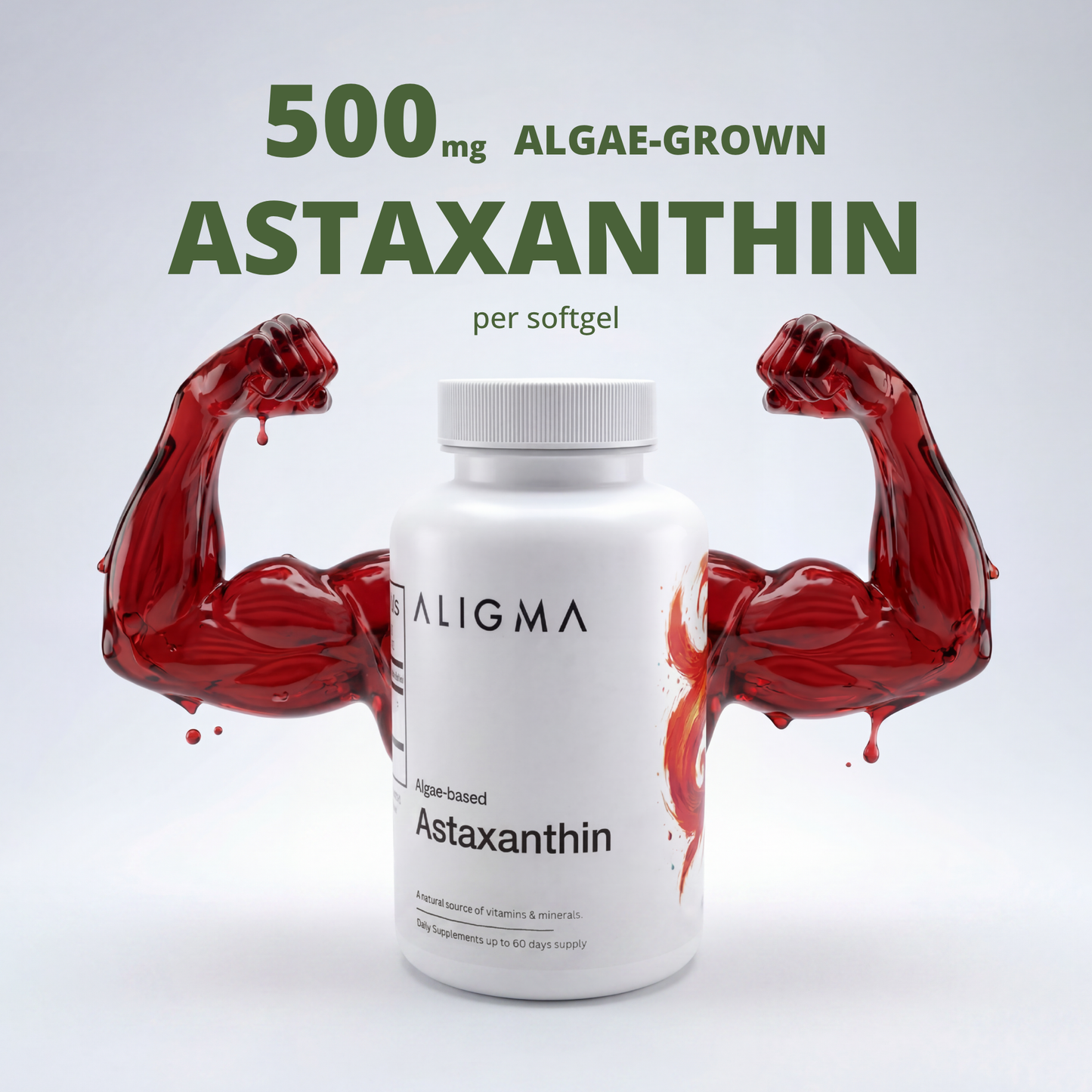 Organic Astaxanthin 60 Softgel Capsules, 500 mg