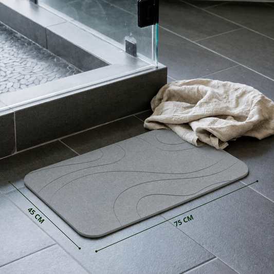XL Diatomeenerde Stein Badematte - Natürlich Schnelltrocknend - Hygienisch - Schimmelhemmend und Stilvoll 75x45cm