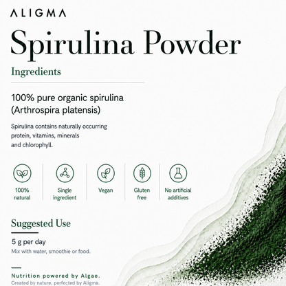 Organic spirulina powder