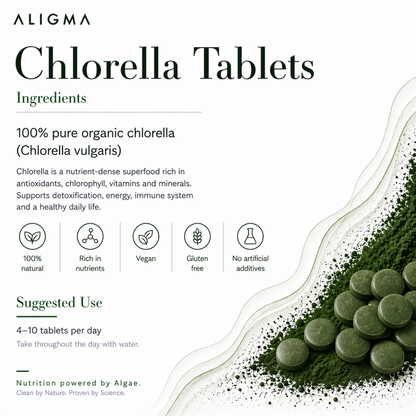 Organic Chlorella Tablets, 500 tablets – (500 mg per tablet)